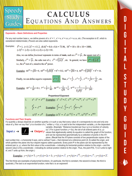 Title details for Calculus Equations and Answers by Speedy Publishing - Available